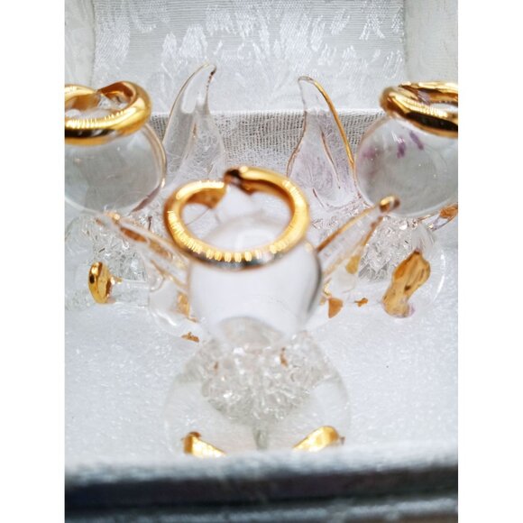 Glass Angel Figures Comfort Box White Brocade Box Tassel 4 In Holiday Religious - Picture 9 of 15